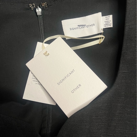 NWT Significant Other- Fara Puff Sleeve Linen Blend Mini Dress. Size US 6 - Picture 4 of 7